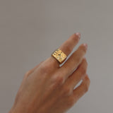 Fingerprint Signet ring, 18K Goldplated