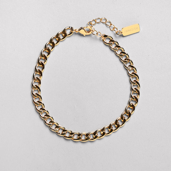 AC - Classic panser bracelet, 18K goldplated, 16 + 3CM, 5 mm