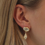 Roar of Conch Earring, 18K Goldplated