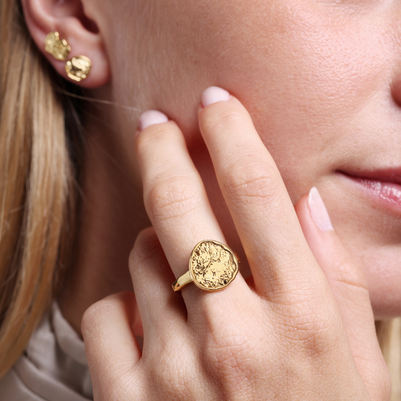 Bornholm Round Ring, 18K Goldplated