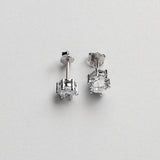 Earstick with CZ, 925S Sterling silver + Rhodium plated, 3, 5, 8 mm - 1 pcs