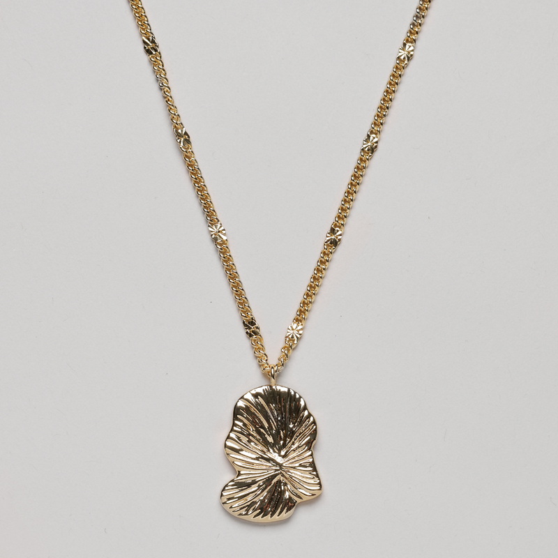 Fingerprint Statement Necklace, 18K Goldplated, 45 cm + 5 cm extender