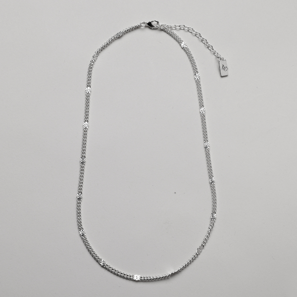 Fingerprint Chain, 925S sterling silver plated, 40 / 45 cm + 5 cm extender