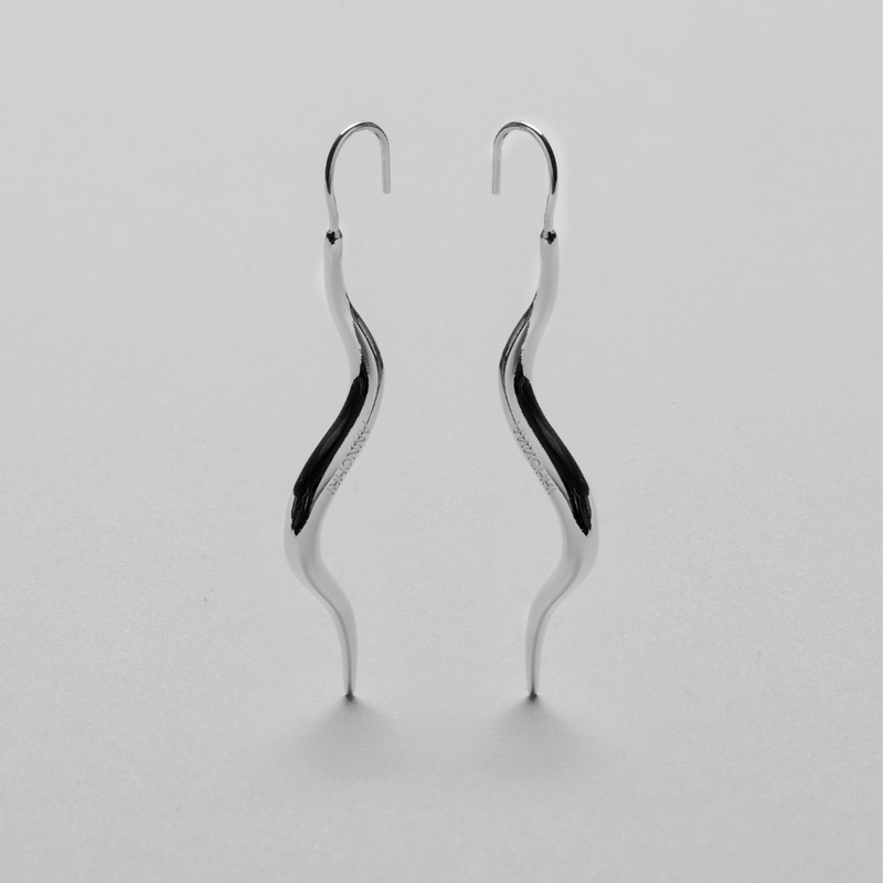 Ripple Statement Earring, 925S Sterling silver plated
