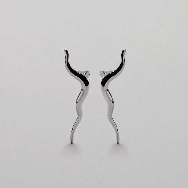 Ripple Climbing Earring, 925S Sterling silver plated